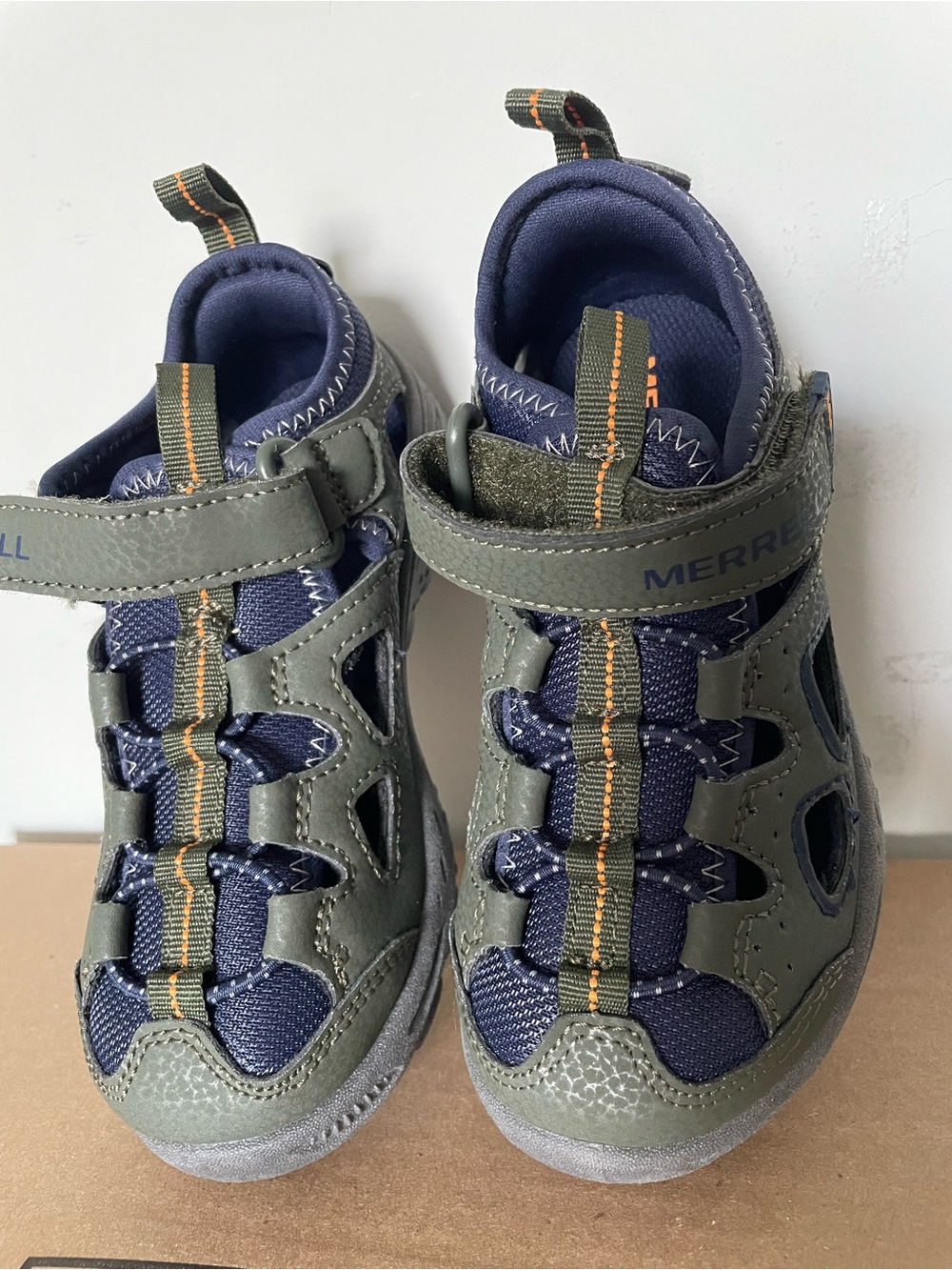Merrell Explorer Compass Sandals Boys 12M Outdoor Green Sport Shoe Hook Loop NEW